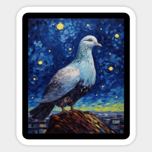 Dove with Starry Night by Van Gogh Sticker